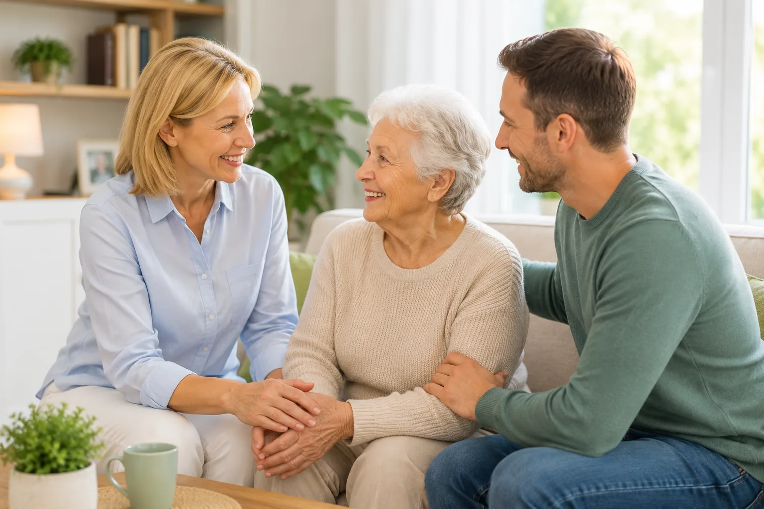 Familie im Beratungsgespräch zuhause